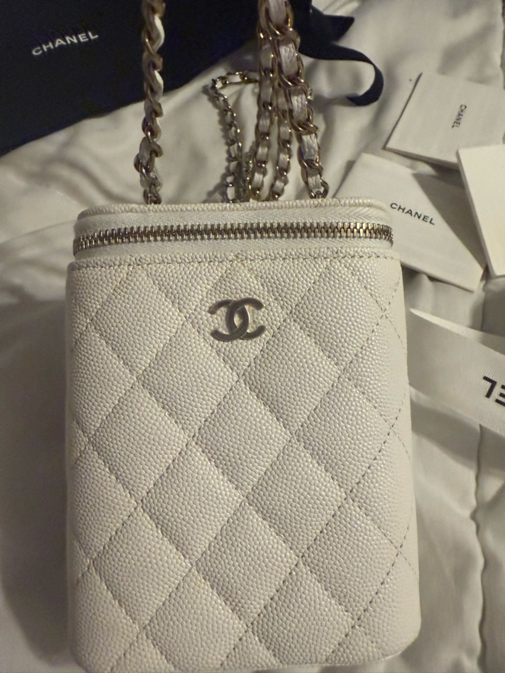 Brand new never worn 100% authentic Chanel Vertical Vanity bag in white - Picture 3 of 8